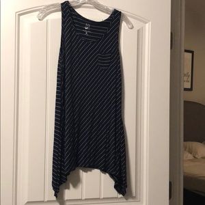 Flowy striped navy tank